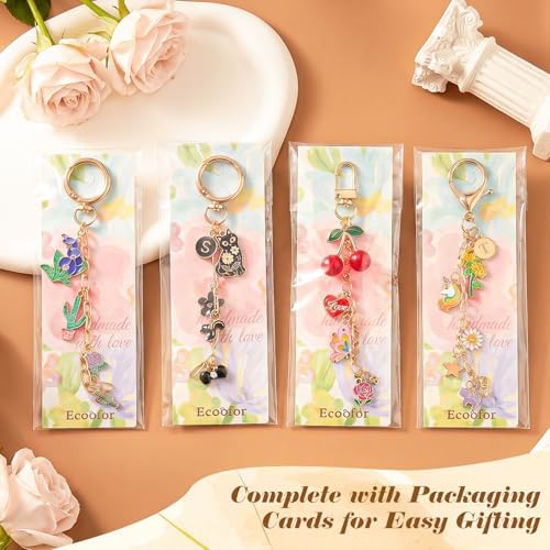 Ecoofor 613 PCS Charms Lip Gloss Keychain Making Kit, Bag Charm Kit with 178 Charms, 25 Keychain Clips & Extender Chains, Jewelry Pliers, Gift Bags & DIY Keychain Craft Supplies - Image 4