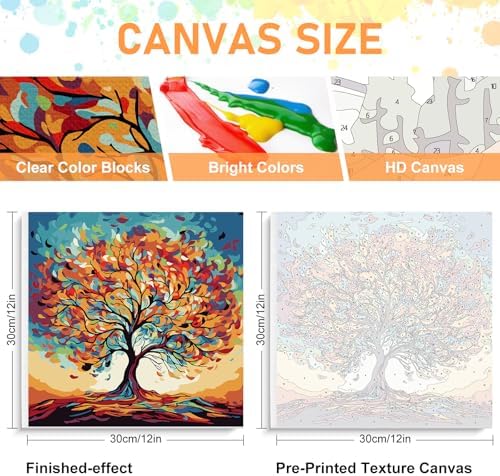 Framed Paint by Numbers Kit for Adults Beginners, Tree of Life - Image 3
