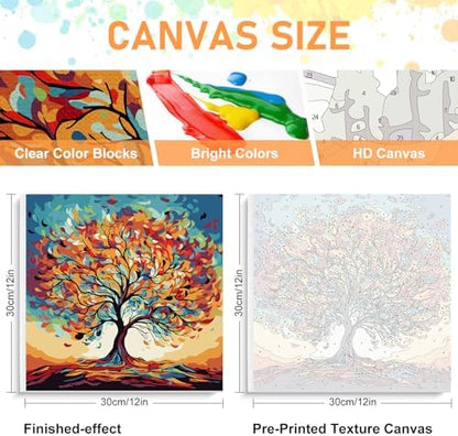 Framed Paint by Numbers Kit for Adults Beginners, Tree of Life - Image 3