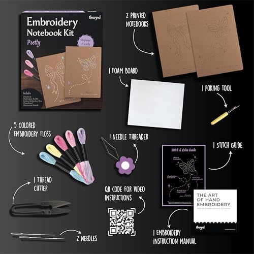 Unwynd Notebook Embroidery Kits Pretty for Adults, Beginners, Cross-Stitch - Image 2