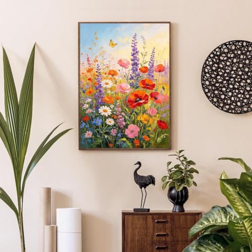 YOLENIX Flowers Paint by Numbers Kit for Adults Beginner (Without Frame) - Image 3