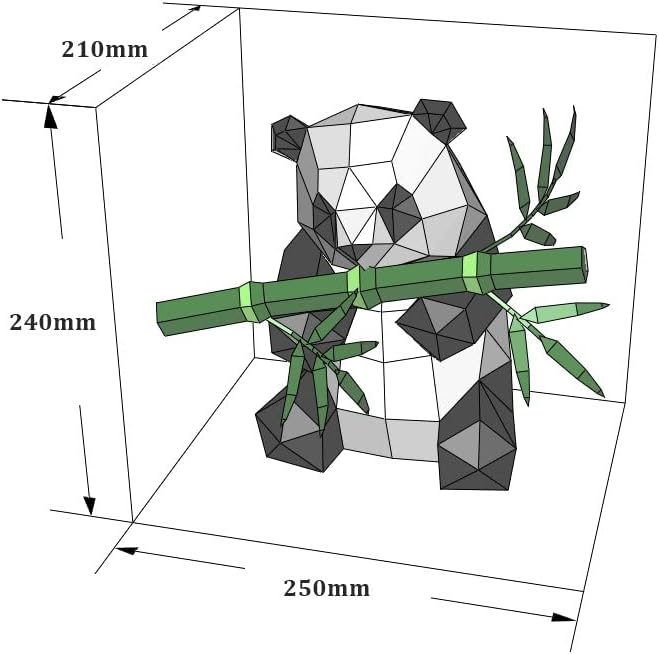 Panda Sitting Hugry Paper Sculpture,Pre-cut DIY Papercraft Kit,Handmade Wide Animal Figurine,3D Paper Art,Low Poly Home Decor,All Accessories Included,DIY Teens Gift - Image 5