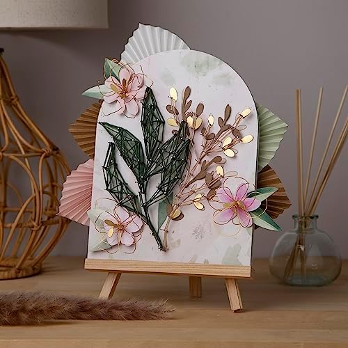 Craft Crush DIY String Art Craft Kit - Floral Interior Design DIY Activity for Teens & Adults - Complete String Art Kit with Embroidery Thread, Foam Canvas, Metal Pins, Wooden Easel - Ages 13+ - Image 5