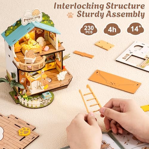 Rolife Puppy's Cozy Villa DIY Miniature Dog House for Pet Lovers Gifts - Image 6