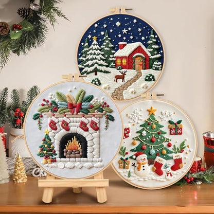 SCECALA 3 Pack Christmas Embroidery Kit - Image 3