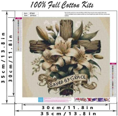 DYAIANGMU Flower Stamped Cross Stitch Kit for Adults 13.7x13.7 inches - Image 2