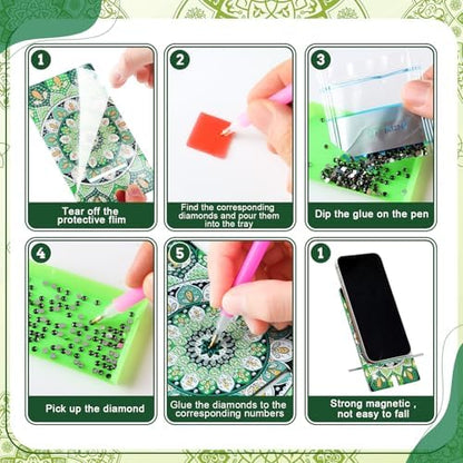 Saillong 6 Pcs Diamond Painting Phone Stand, Vivid Mandala Holder - Image 6