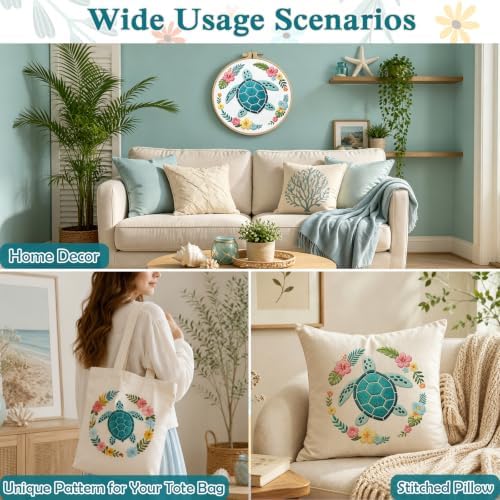Louise Maelys Sea Turtle Embroidery Kit for Beginners, Ocean DIY Craft - Image 7