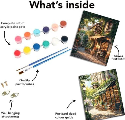 NEGEKFKX 2 Pack Fall Paint by Numbers Kit for Adults Beginner with Framed,Cafe Easy Adult Paint by Number Kits on Canvas DIY Painting for Beginners Art by Numbers for Home Wall Decor 10x12 Inch - Image 5