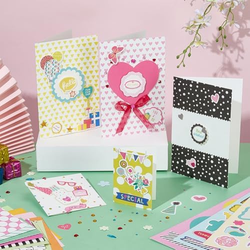 AHANDMAKER Paper Card Making Kits 16 Blank Greeting Cards Envelopes and Thank You Sticker Colorful Birthdays Cards for Weddings, Teachers, Parents, Christmas, Gift Giving, Rose Color - Image 4