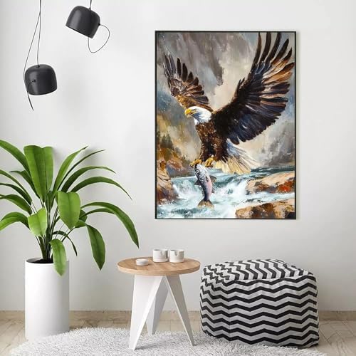 Niazidier Adults Eagle Paint by Number Kits,Animal Painting by Number Kits on Canvas,Large Color by Numbers Adult Watercolor Gifts for Friends Wall Decor (Eagle) - Image 6