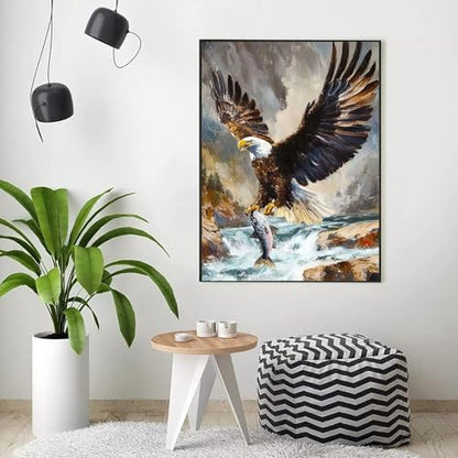 Niazidier Adults Eagle Paint by Number Kits,Animal Painting by Number Kits on Canvas,Large Color by Numbers Adult Watercolor Gifts for Friends Wall Decor (Eagle) - Image 6
