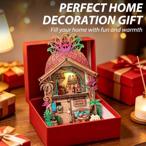 Book Nook Kit DIY Miniature House 3D Wooden Puzzle Bookshelf Decor - Image 3
