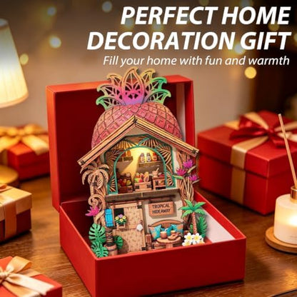 Book Nook Kit DIY Miniature House 3D Wooden Puzzle Bookshelf Decor - Image 3