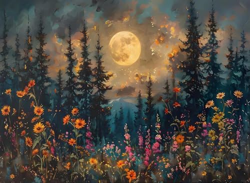 Tree Wildflowers Paint by Numbers Kit for Adults Canvas, Frameworkless by FairylandJinWenn