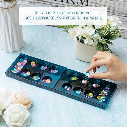 Zhehao Mancala Board Game Molds Set Epoxy Silicone Resin Molds Kit with 2 Pcs Mancala Stones Molds 4 Pcs Metal Mancala Accessories Mancala Board Resin Game Molds for Gifts DIY Family Party Board Games - Image 6