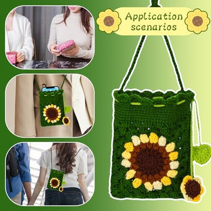 Fedmut Crochet Kit for Beginners Adult, Includes Deep Green Yarn, Hooks, Stitch Markers, Video Tutorials, Ideal for All Ages & Gifts - Image 6