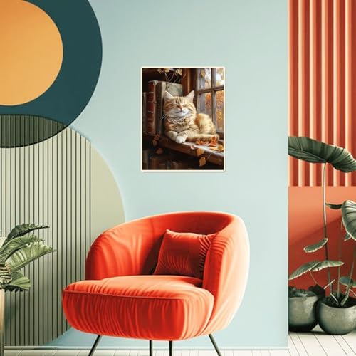 obterie Cat Paint by Numbers Kit for Adults Beginner Books Oil Painting Kit Adult Paint by Number Kits on Canvas DIY Painting for Beginners Art by Numbers for Gifts Home Wall Decor 16x20 Inch - Image 3