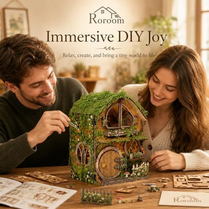 Roroom DIY Miniature House Kit, Forest Fairy-Tale Cottage Dollhouse Kit - Image 5