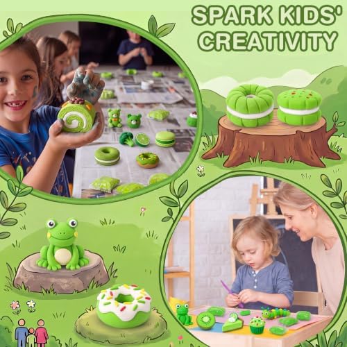 Air Dry Clay Bulk, Modeling Clay for Kids, 100 Pcs, Green - Image 5