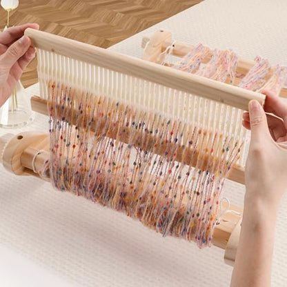 PURCOULEUR 16 Inches Rigid Heddle Loom，Wooden Loom Kit for Adults - Image 5