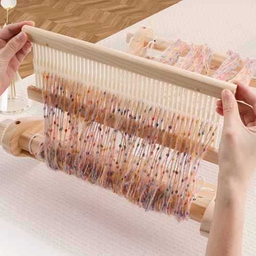 PURCOULEUR 12 Inches Rigid Heddle Loom, Wooden Loom Kit for Adults - Image 5