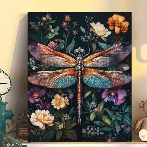 Dragonfly Paint by Numbers Kit for Adults Beginner 16x20inch(Without Frame) - Image 3