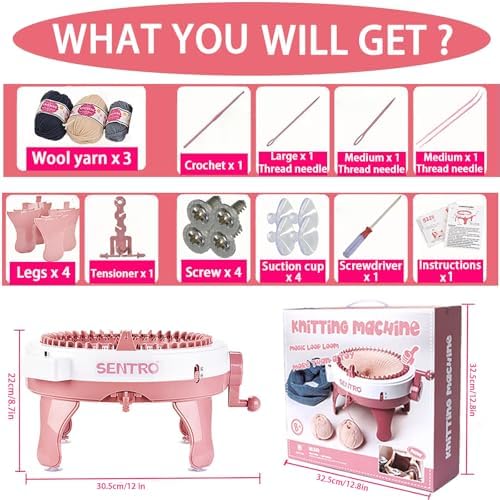 Cyandream SENTRO Knitting Machine 40 Needles, Circular Loom for Beginners - Image 6