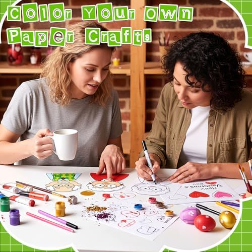 48 Pcs Happy Grandparents Crafts Color Your Own Paper Old Men Old Lady Grandpa DIY Coloring Crafts for Grandparents Teachers Mother Father's Day Party Decoration Award Activities Supplies - Image 5