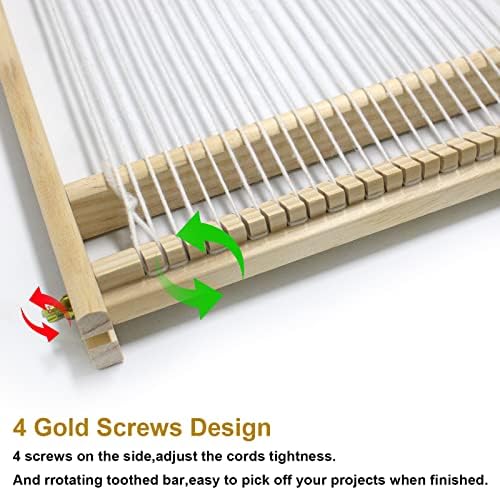 Weaving Loom Kit,Wooden Multi-Craft Weaving Loom Tapestry Loom Large Frame 9.85x 15.5inch,DIY Hand-Knitting Weaving Machine with Loom Stick Bar for Kids, Adult and Beginners Handcraft Loom - Image 5