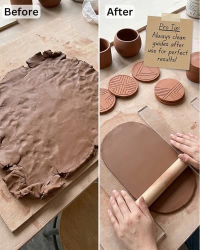 Clay Tools Set for Polymer & Air Dry Clay, Rolling Pin with Thickness Rings - Image 5