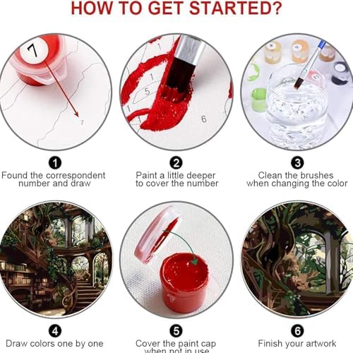 Forest Library Paint by Numbers Kit for Adults Beginner (Without Frame) - Image 6