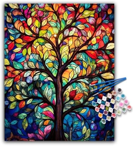 Paint by Numbers Kit for Adults, Tree of Life Acrylic Canvas Painting Set by Offito