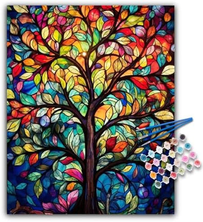 Paint by Numbers Kit for Adults, Tree of Life Acrylic Canvas Painting Set by Offito