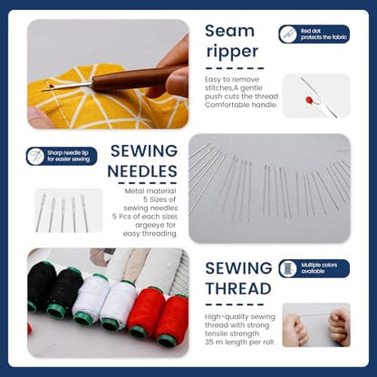TLKKUE 40 Pcs Sewing Kit, Steel Needles for Hand Sewing with Threads - Image 4