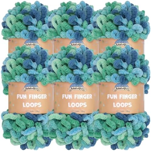 JubileeYarn Fun Finger Loops Yarn - Oceanus - 6 Skeins by BambooMN