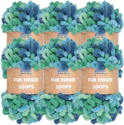 JubileeYarn Fun Finger Loops Yarn - Oceanus - 6 Skeins by BambooMN