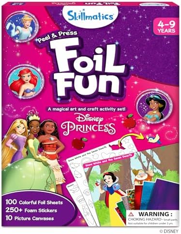 Skillmatics Foil Fun Disney Princess, Foil Art & Craft Kit, Gift for Kids by Skillmatics