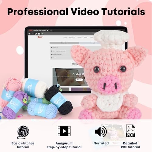 CrochetBox Pig Complete Crochet Kit for Beginners, Easy Craft for Adults - Image 4