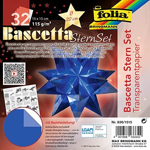 Folia 836/3030 Bascetta Star Handicraft set, blue, blue, 15 x 15 cm by Folia