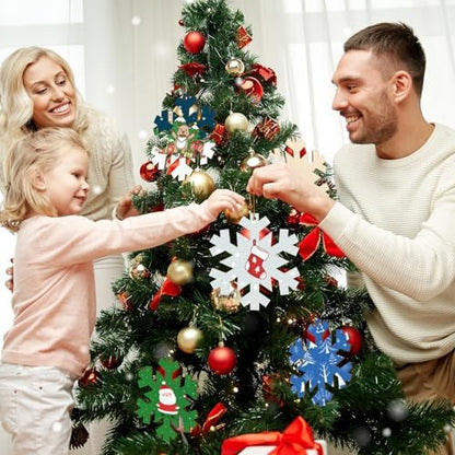 Large Size 7 inch Wooden Christmas Ornaments to Paint 10PCS, DIY Blank Snowflake Cutouts Unfinished Wood Ornament for Crafts Hanging Christmas Decorations, Wood Discs Ornament for Home Winter - Image 2