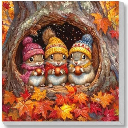 Fall Paint by Numbers Kit for Adults,Squirrel Paint by Number With Frame by TCDZMYGS