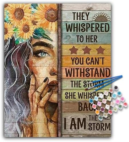 Offito Paint by Numbers Kit for Adults - Inspirational Adult Paint by Number Kits on Canvas for Beginners, DIY Acrylic Oil Number Painting Kits for Home Wall Decor Gift 16"x20" (Without Frame) by Offito