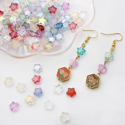 Assorted Glass Beads for Jewelry Making Multi Size Colors Glass Star Moon Seed Pearl Spacer Beads for Bracelets Necklace Earring Making(White Blue) - Image 6