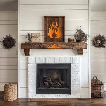 2Pcs Flame Wall Stencil Templates 11.7 x 8.3 Inch Reusable Plastic Fire Stencils for Painting on Wood Wall Floor Fabric Glass Furniture, Flame DIY Home Decor Or Craft Stencils - Image 7