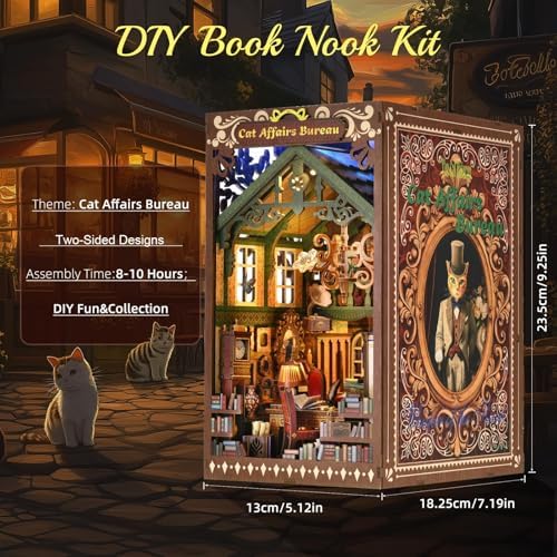TOYQI Book Nook Kit, DIY Miniature Dollhouse Kit for Adults and Teens - Image 5