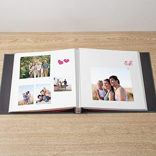 Large Photo Album Self Adhesive 4x6 5x7 6x8 8x10 Pictures Scrapbook Magnetic Album DIY Scrap Book 60 Sticky Pages Linen Cover DIY Photo Album with A Metallic Pen and DIY Accessories(Drak Green) - Image 2