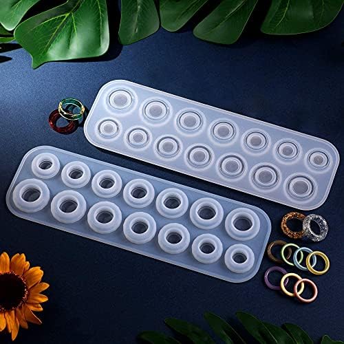 Woohome 15 PCS Resin Silicone Mould for Ring Bracelet Jewelry Casting With Plastic Droppers - DIY Epoxy Craft Making - Image 2