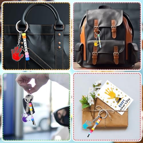 Suncalla 996 Pcs 24 Set Father's Day Keychain Making Kit DIY Bead Crafts - Image 5