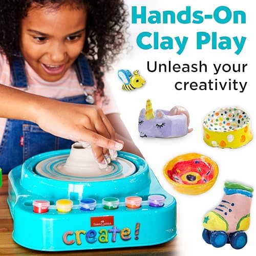 Faber-Castell Pottery Studio: Create Your Own Pottery Designs with Kid-Friendly Pottery Wheel, Air-Dry Clay, Paints, Sculpting Tools & Step-by-Step Instructions for Kids (Ages 8+) - Image 6